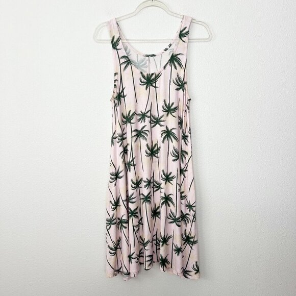 Vermilli Hawaii Womens Medium Large Valentine Pink Soaring Palm Tree Dress - Picture 2 of 8